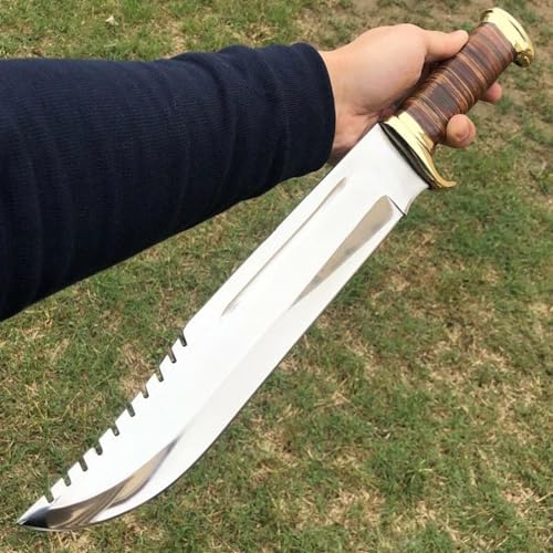 CHEEKU MEEKU Crocodile Dundee Bowie Knife - Fixed Blade Survival & Hunting Knife With Sheath - Tactical for Camping, Outdoor, Bushcraft - Gift for Men FM-(67)