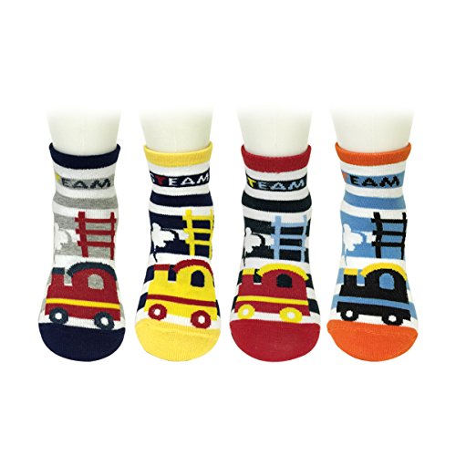 Bowbear Baby 4 Pair Choo Choo Train Non-Slip Socks