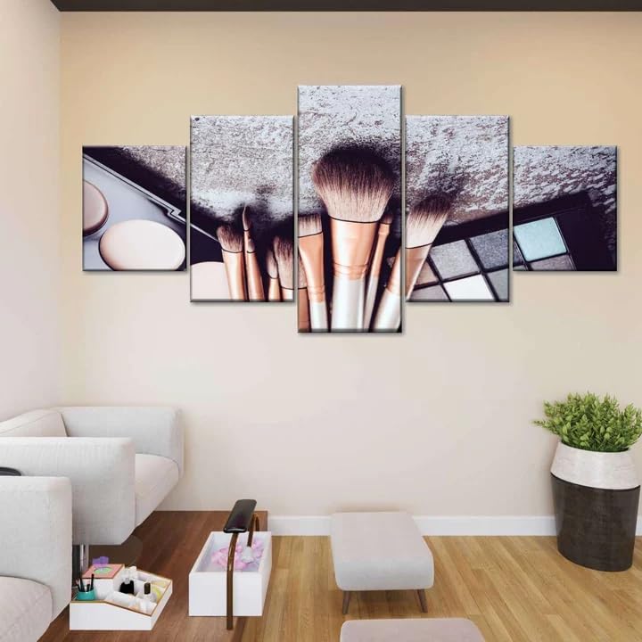 Maquillage de base poster mural pour salon en toile 5 pièces habillage mural géant 200x100cm