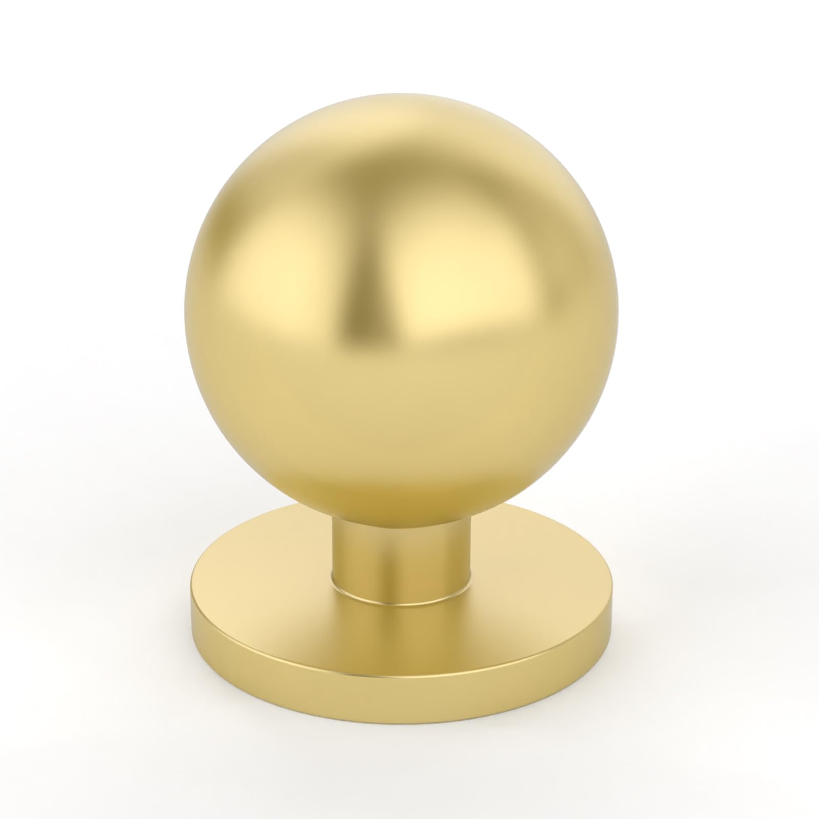 Amerdeco 10 Pack Brushed Gold Kitchen Cabinet Knobs Single Hole Kitchen Cabinet Handles Solid Zinc Alloy Round Knobs for Drawer Dresser, Cupboard and Wardrobe AM056