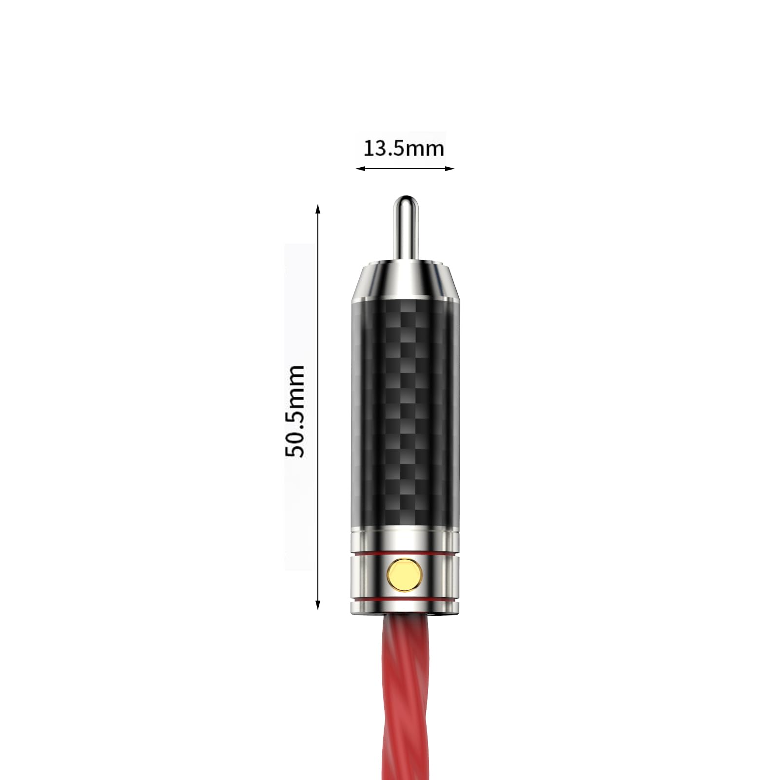 HiFi Phono Cable 5N OFC Cobre plateado con cable de tierra, fibra de carbono, 2 conectores RCA, conector inferior U Spade, conector de audio Phono Tonearm Cable (1.5 m/4.92 FT)