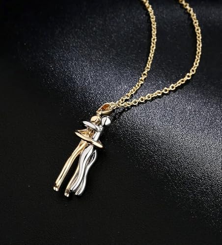 Colar Elegante com Pingente Abraço Eterno, Banhado a Ouro 18K (Dourado com Prata)