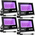 4 Pack 30W Black Light, Blacklight Flood Light with Plug & Switch, IP66 Waterproof Outdoor Black Light Spotlight for Dance Party Fluorescent Poster Body Paint Neon Glow in The Dark Stage Lighting