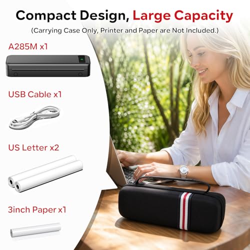 Image of TATTMUSE Printer Carrying Case, Compatible with A285M /A282M /A281M /M832 /M832D /M834 Letter & A4 Portable Thermal Printer, Portable Printers Wireless for Travel (Box Only)