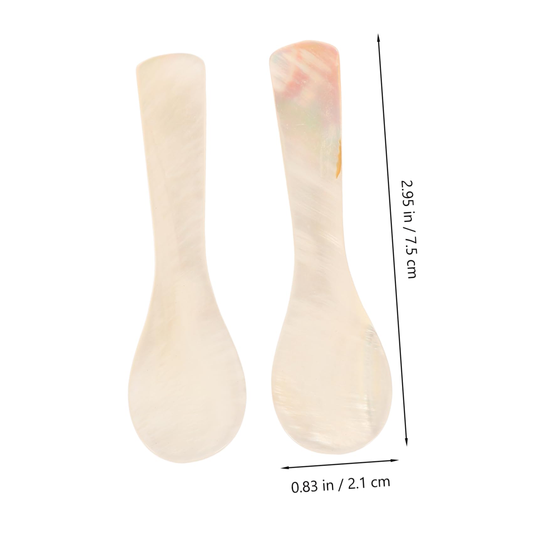 Cabilock 2pcs Caviar Spoons Pure Shell Dessert Serving Spoon Elegant Appetizer Ice Cream Jam Mixing Utensils for Home Kitchen and Restaurant Use