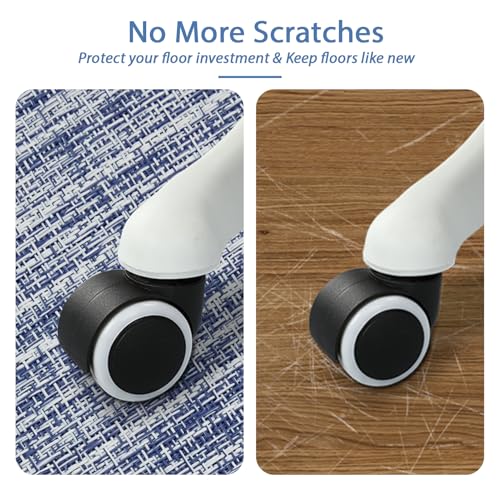 Image of Chair Mat for Hardwood & Tile Floor, 47 inch x 60 inch Heavy Duty Office Chair Mat for Rolling Chairs, Anti Slip, Non-Curve, Floor Protector for Home Office, Nordic Sky Weave