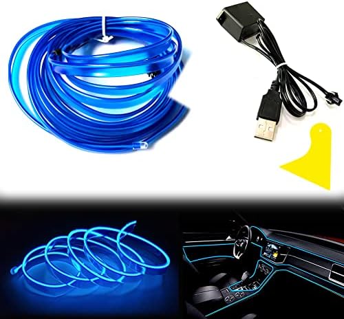 Balabaxer Azul LED Azul para Interior de Auto, Cable Neón de 3M c...