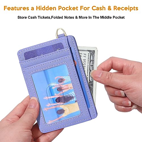 Badiya Credit Card Holder Slim Minimalist Wallet, Front Pocket Purse RFID Blocking Wallet Compact Card Case with ID Window for Women & Men4