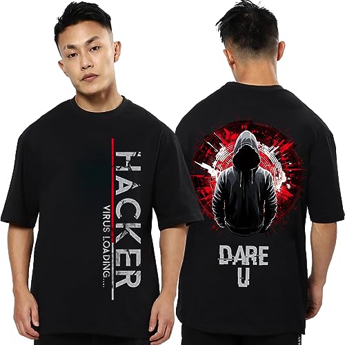 Image of Mens Oversized Printed Half Sleeve Branded Cotton T-Shirt for Mens || Back Printed t Shirts for Men || Oversized t Shirts for Men