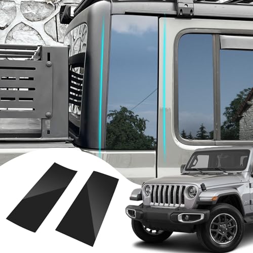 MAIKER 2 peças preto C pilar postes kit de acabamento anti-arranhões capa de moldagem de pilar adesivos para Jeep Gladiator JT 4 portas 2021-2023 acessórios decorativos exteriores
