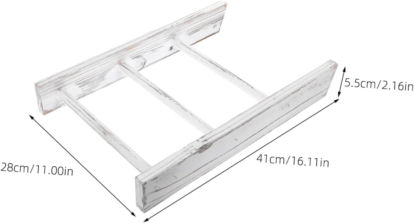 Mini Ladder Towel Rack Holder White Wooden Farmhouse Bathroom Decor image 2