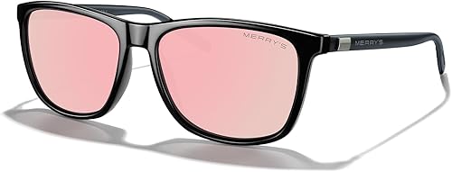 Miniatura 156 de MERRY'S S8286 Lentes de sol polarizados de aluminio, unisex, estilo de época, para hombres y mujeres 0c03 Marco negro/lente de espejo verde/patillas