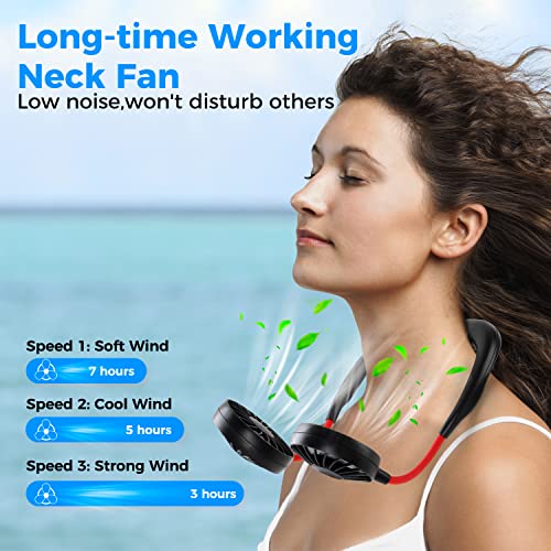 Neck Fan,Portable Neck Fans Rechargeable Personal Fans For Your Neck Wearable Fan Neck Air Conditioner Cooling Neck Fan With 360 Degree Rotation 2000Mah For Travel Sports Walking And Outdoor Working #TOP2