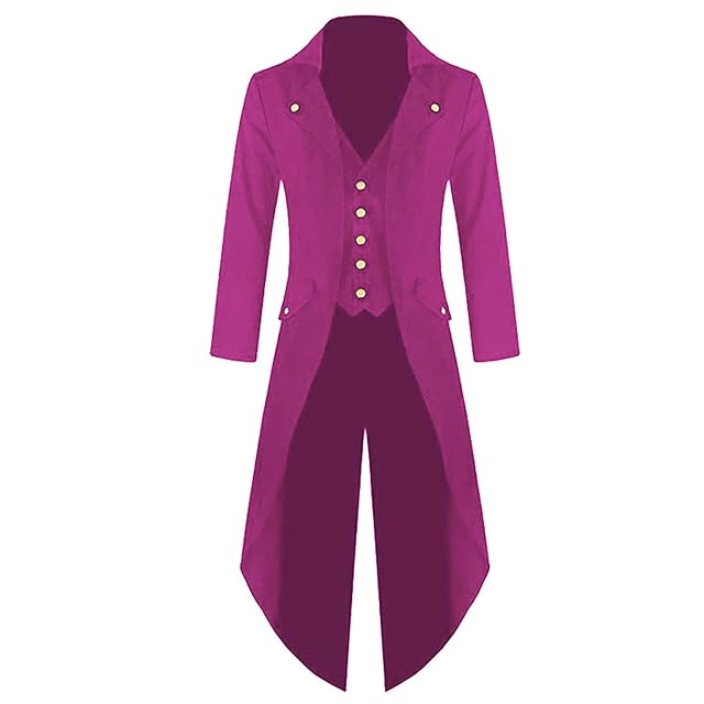 Cdiecer Tailcoat Jacket for Men Gothic Steampunk Jacket Vampire Costume Medieval Victorian Frock Coat Halloween Costume
