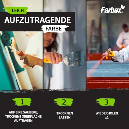 FARBEX Universal Premium Gummi Farbe-Innen und Außenfarbe für alle Oberflächen, Elastische Abdichtung gegen Feuchtigkeit, Witterung-1,2 kg-Grün