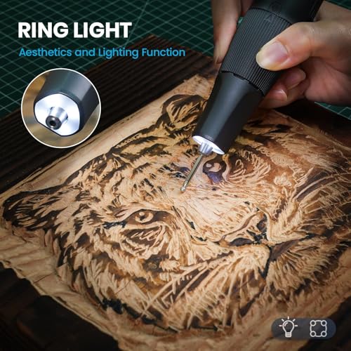 Image of HARDELL 8V Cordless Rotary Tool Kit, 5-Speed Rotary Tool with Digital Display, LED Light & Auto-Lock Chuck, Quick-Change Power Rotary Tool for Drilling, Engraving, Pet Grooming, DIY Crafts