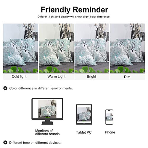 Uxcell Pack Of 2 Throw Pillow Covers Cases Modern Coral Coastal Beach House Home Decor Linen Cushion Cover For Couch Sofa Pale Green 18" X 18" #TOP6