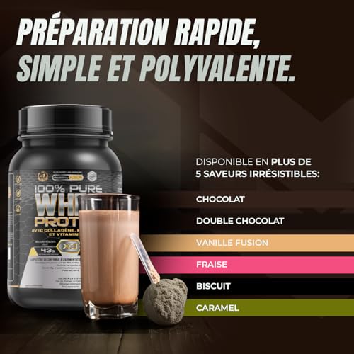 Healthy Fusion Whey Protein | 43 g/dose Protéine Whey Pure avec Collagène, Magnésium et Vitamine B6 | Augmente la masse musculaire, améliore l’entraînement et renforce les articulations | 1000 g – Image 6