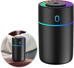 Car Air Freshener Essential Oil Diffuser with Colorful Lights, 2 Mist Modes, Mini Diffuser Humidifier for Car, Office, Bedroom, Home, Travel