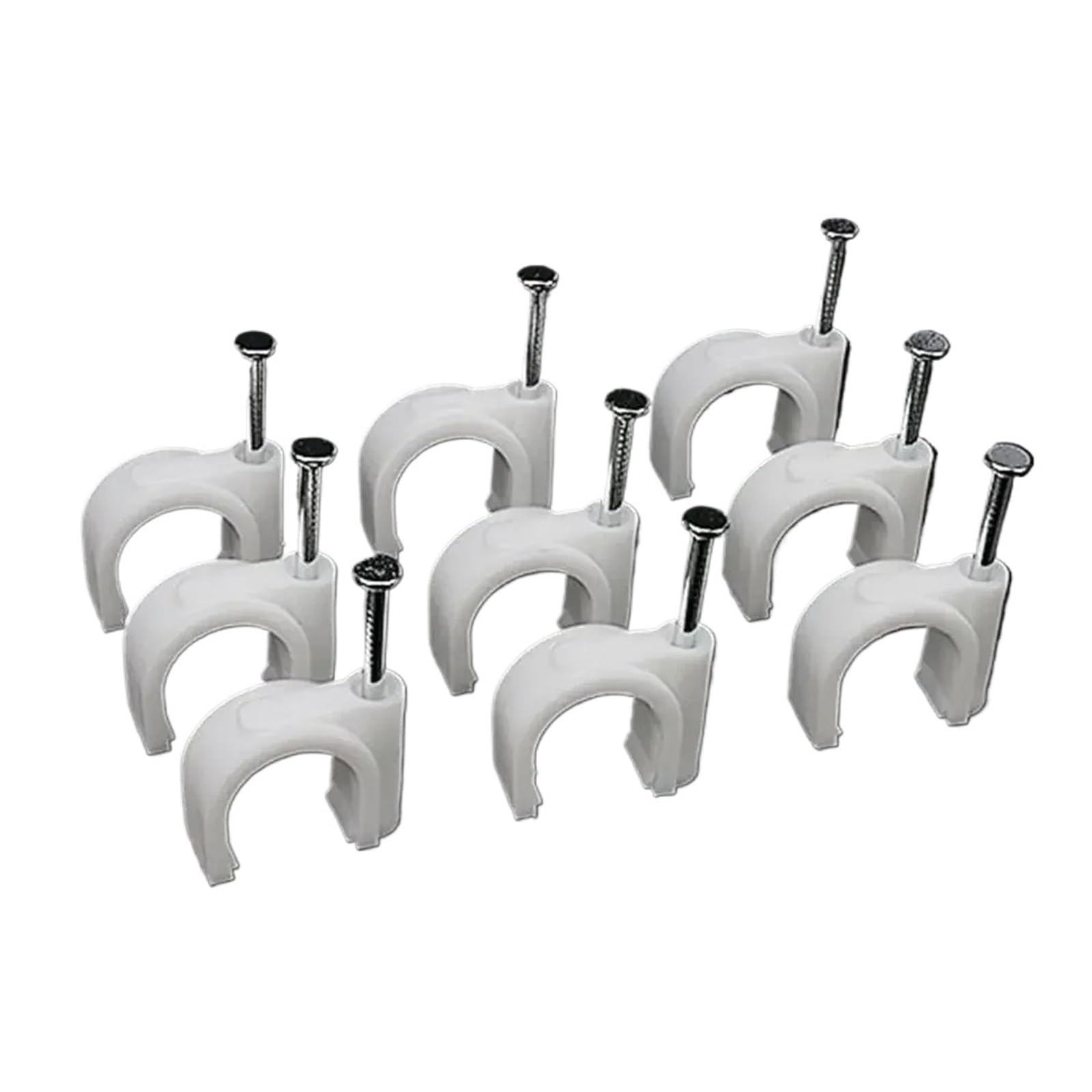 Gkirqvpe 7Mm Cable Clips ， Steel Nail Wire Clips Pack Of 100 U Shape Plastic Buckle Multiple Sizes Wall Hanging(7Mm)