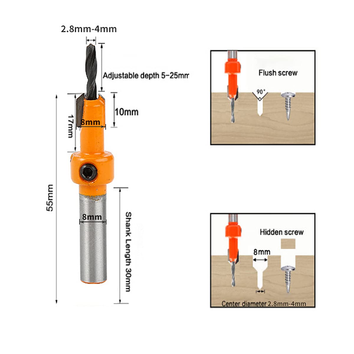 TOPWAY Countersink Drill Bits Set 5PCs - Image 5