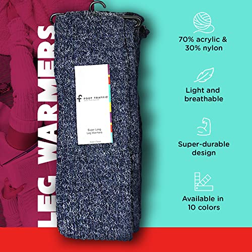 Foot Traffic Women's Cable-Knit Leg Warmers (Denim, Super Long)2
