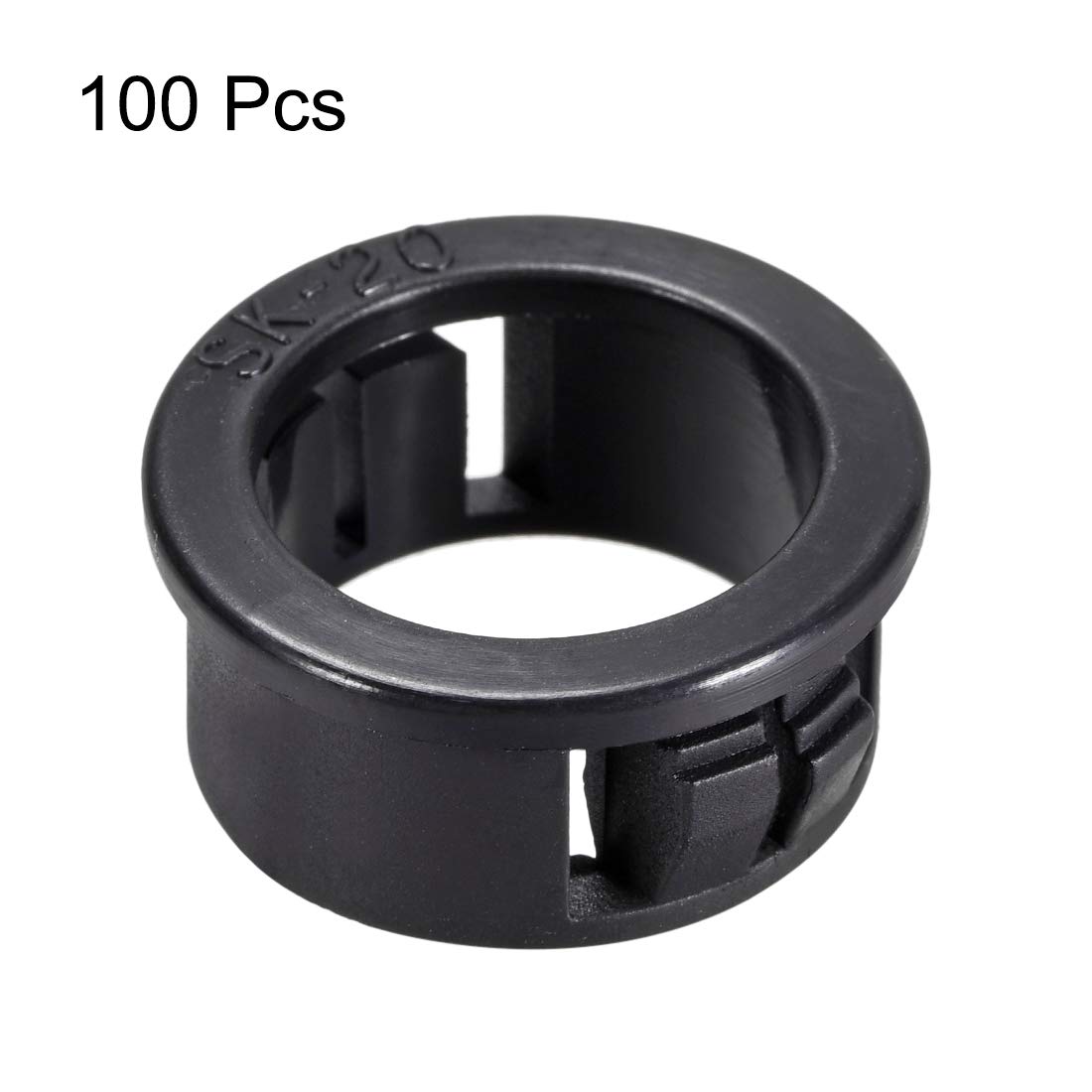 sourcingmap 20mm Mounted Dia Snap in Cable Hose Bushing Grommet Protector Black 100pcs - Image 3