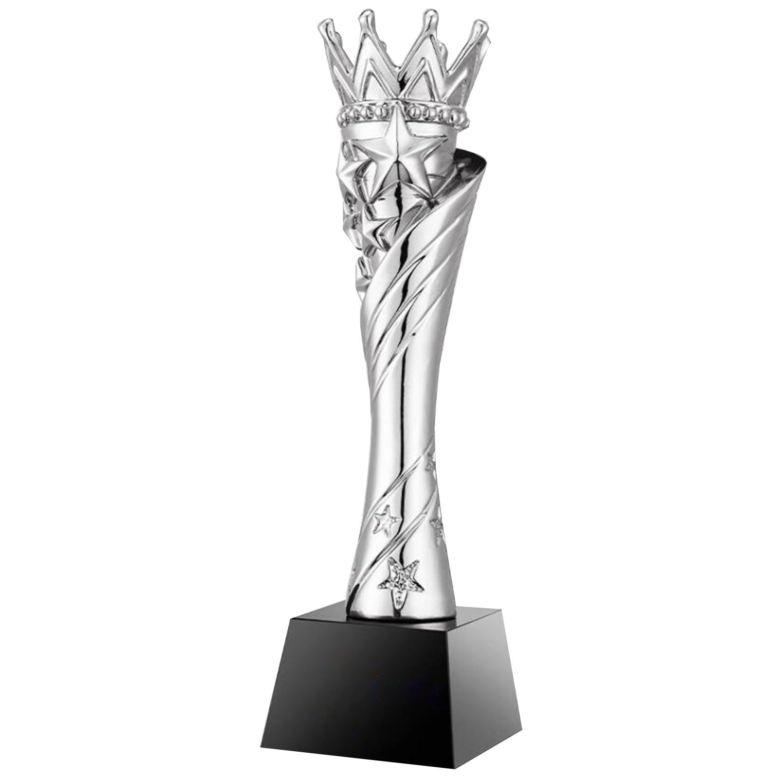 Silver Trophies Crown Trophy For Innovative Film And Television Works Beauty Pageant Talent Competition Trophy Excellent Team Individual Competition Trophy (Color : Size : 8 * 27Cm)