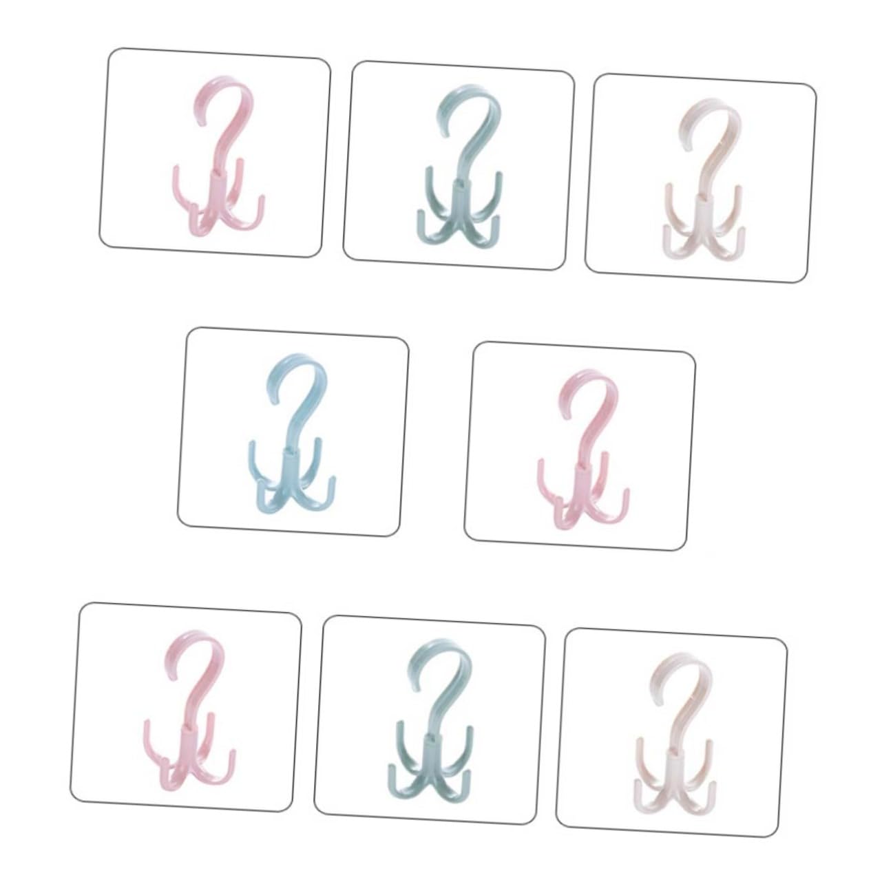 VALICLUD 8pcs Rotatable Closet Organizer Hanger Hook Shape Belt and Scarf Rack for Accessories Storage for Handbags Belts Ties and More Assorted Colors