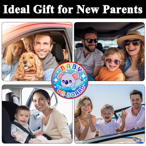 Image of Baby on Board Magnet for Car, Reflective Babies on Board Magnetic Sticker Car Sign, 3 Pack Waterproof Kids Safety First Warning for Parents (Blue Koala)