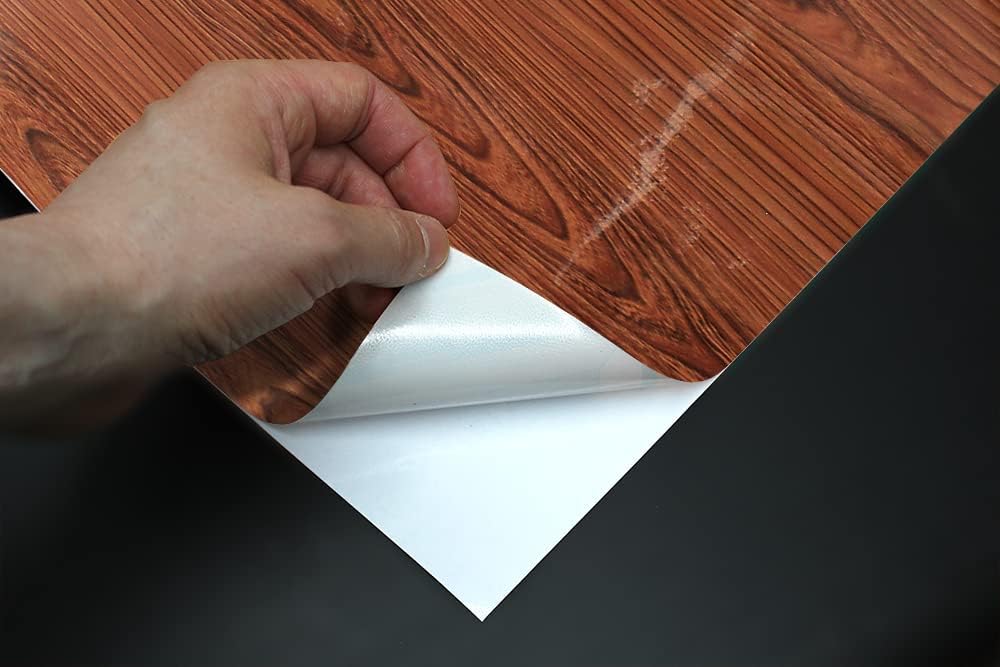 VViViD Red Cedar High Gloss Wood Grain Faux Finish Textured Vinyl Wrap Film for Home Office Furniture DIY Easy to Install No Mess 2ft x 4ft
