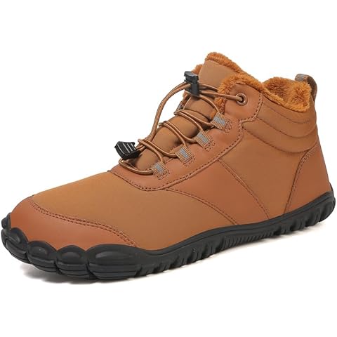 Dannto Winter Snow Boots For Men Women Fur Lined Warm Barefoot Outdoor Walking Shoes With Wide Toe Box Cover