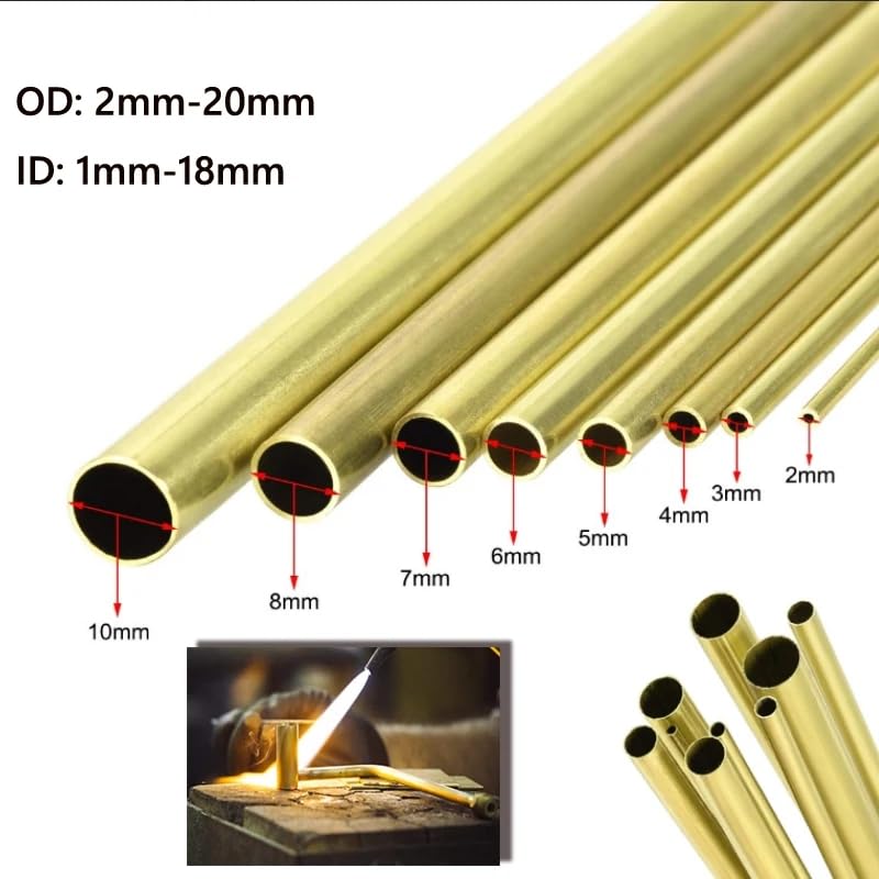 1 pz Tubi In Ottone FAI DA TE Tubo Rotondo Diametro 25/22/20/18/16/14/12/10/8/6mm Lunghezza 200mm 300mm 500mm Tubo Tondo In Ottone(OD 16 x ID 14mm)