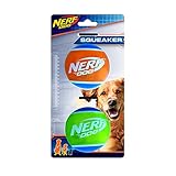 Nerf Dog Tennisbälle mit Quietschelement, 7,6 cm, Blau/Grün/Blau/Orange, 2 Stück