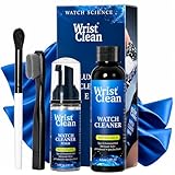 WRISTCLEAN Kit di pulizia deluxe per orologi, detergente per orologi, schiuma da 50 ml e ricarica da 113,4 g, include 2 panni grandi da 25,4 x 25,4 cm, panno per la pulizia di orologi e gioielli,