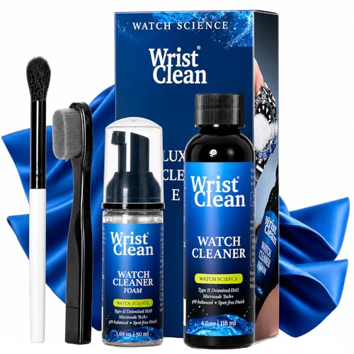 Deluxe Watch Cleaning Kit with Microsuds Tech | Watch Cleaner 50ML Foam 4oz Refill Large Watch & Jewelry Cleaner Cloth Jewelry Cleaning Brush | USA Made (5 piece set)