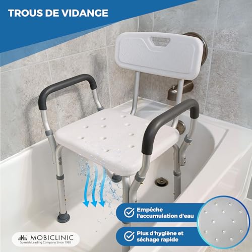 Chaise de douche antidérapante contre la fatigue et le risque de chute