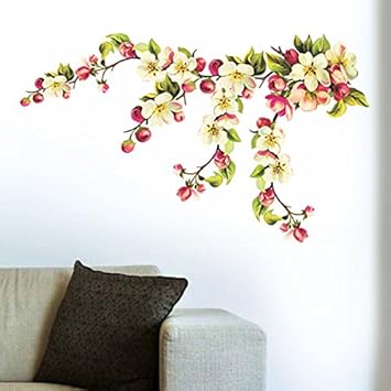 Decals Design My Blossom Love Wall Sticker (PVC Vinyl, 70 cm x 50 cm),Multicolour