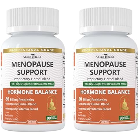 Anven Health Menopause Supplements for Women Menopause Probiotics Relief, Supports Hot Flashes, Night Sweats, Bloating & Gut Health with Herbs, Collagen Peptides, Vitamin B6 & D3 | 180 Veggie Caps Cover
