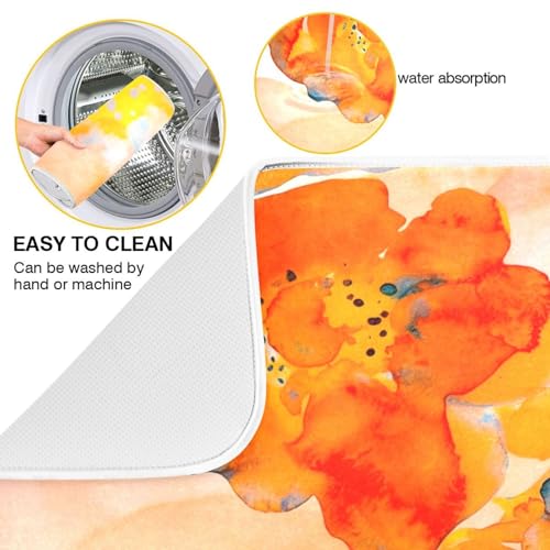 Tapis de séchage en microfibre cuisine grand format fleur - 3