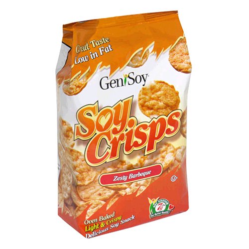 Genisoy Soy Crisps, Zesty Barbeque, 3.85-Ounce Bags (Pack of 12)
