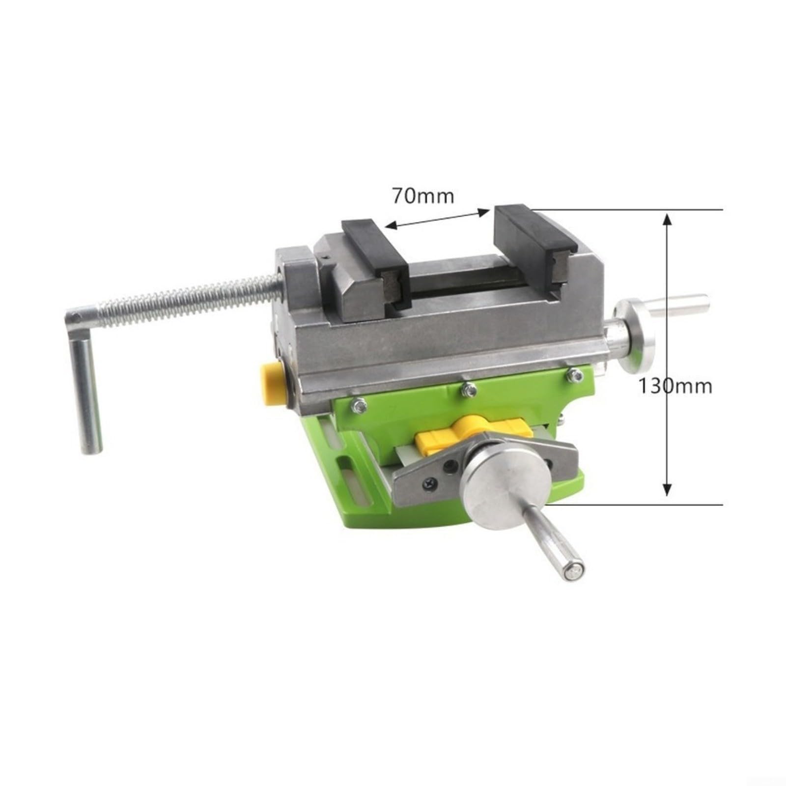 Morsa a scorrimento trasversale in lega di alluminio da 7,6 cm, con doppia corsa e maniglie di regolazione lisce per trapano a colonna e fresatrice