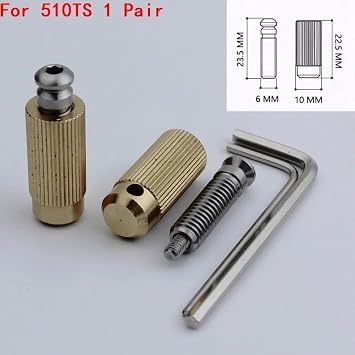 Guyker Tremolo Bridge Studs & Anchors Bridge Posts, Pure Steel and Brass Mounting Bolt Screw Inserts Compatible with FR 510TS Tremolo System Bridge - Set of 2