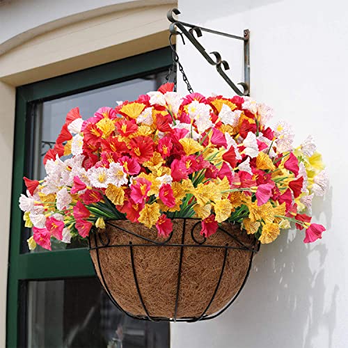 Satefello Artificial Flowers For Outdoors,16 Bundles Outdoor Fake Flowers Uv Resistant Faux Silk Flowers For Outside Planters, Window Box Pot(Mix Color) #TOP1