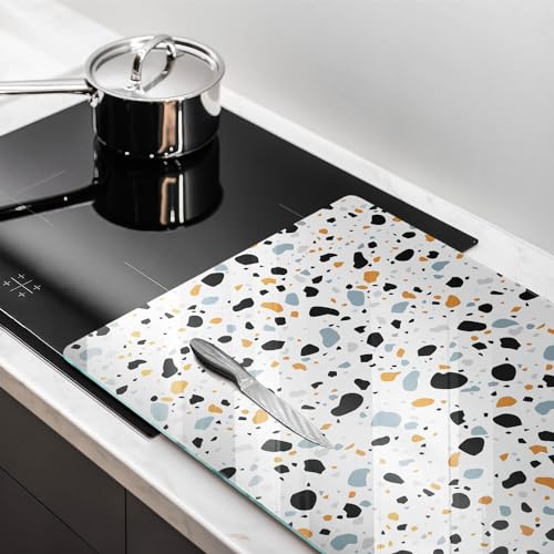 Planche à découper induction 80x52cm pierre décorative Wallfluent protection plaque cuisson