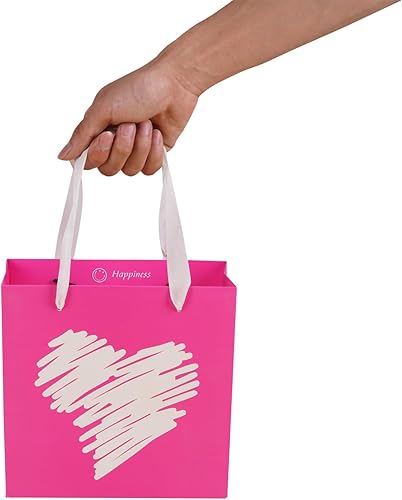 Miniatura 4 de ysmile Pequeña bolsa de regalo con papel de seda para niñas, mujeres, madre, aniversario, cumpleaños, fiesta, baby shower, San Valentín 7.8" -