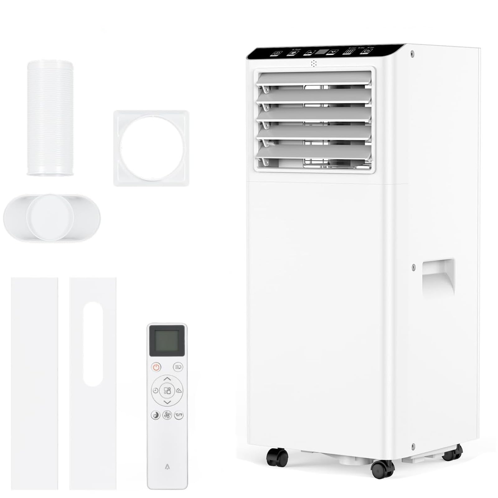 Portable Air Conditioner 7000 BTU, 5-in-1 Cooling Unit with Dehumidifier & 3-Speed Fan, 24H Timer, Sleep Mode, Remote Control, Includes Window Kit for Rooms Up to 376 Sq ft