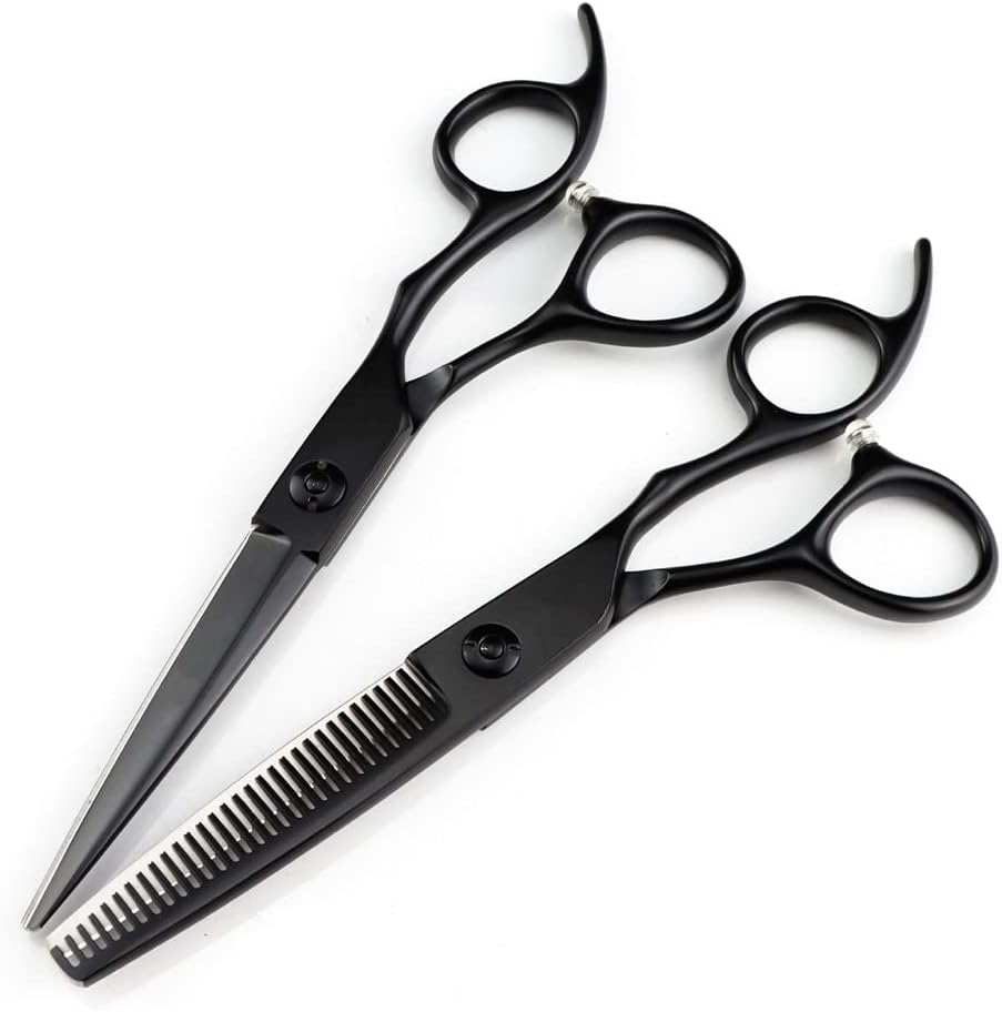 Hair Cutting Shears 6 Inch Professional 440c Steel Scissor Black Hair Scissors Haircut Thinning Barber Tools Cutting Shears Hairdressing Scissors