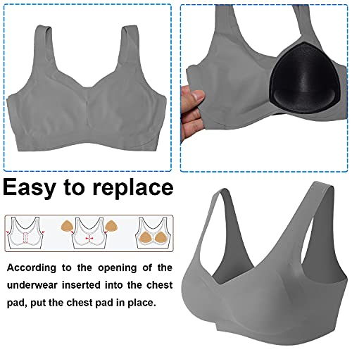 Ursmart 4 Pairs Bra Cups Inserts,Sports Cups Bra Inserts Push Up Breathable,Removable For Woman (Black) … #TOP3