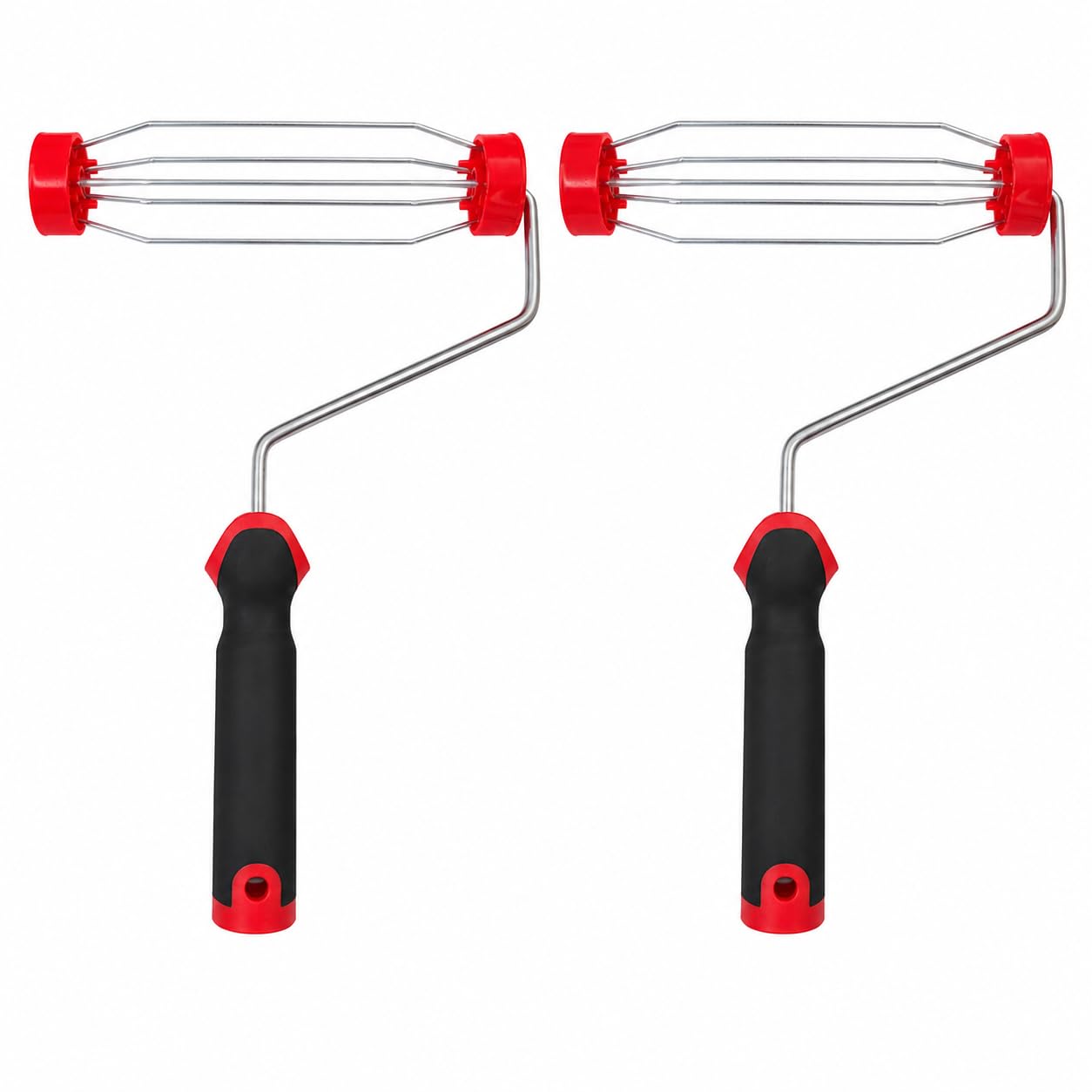 2 Pack Paint Roller Frame 9 Inch (230mm) | Heavy Duty Metal Roller Cage | Soft Grip Ergonomic Handle | Replacement Paint Roller Handle | Fits Standard 9" Roller Sleeves | Decorating Tool
